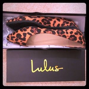 Lulu's Holly Leopard Print Suede Flats